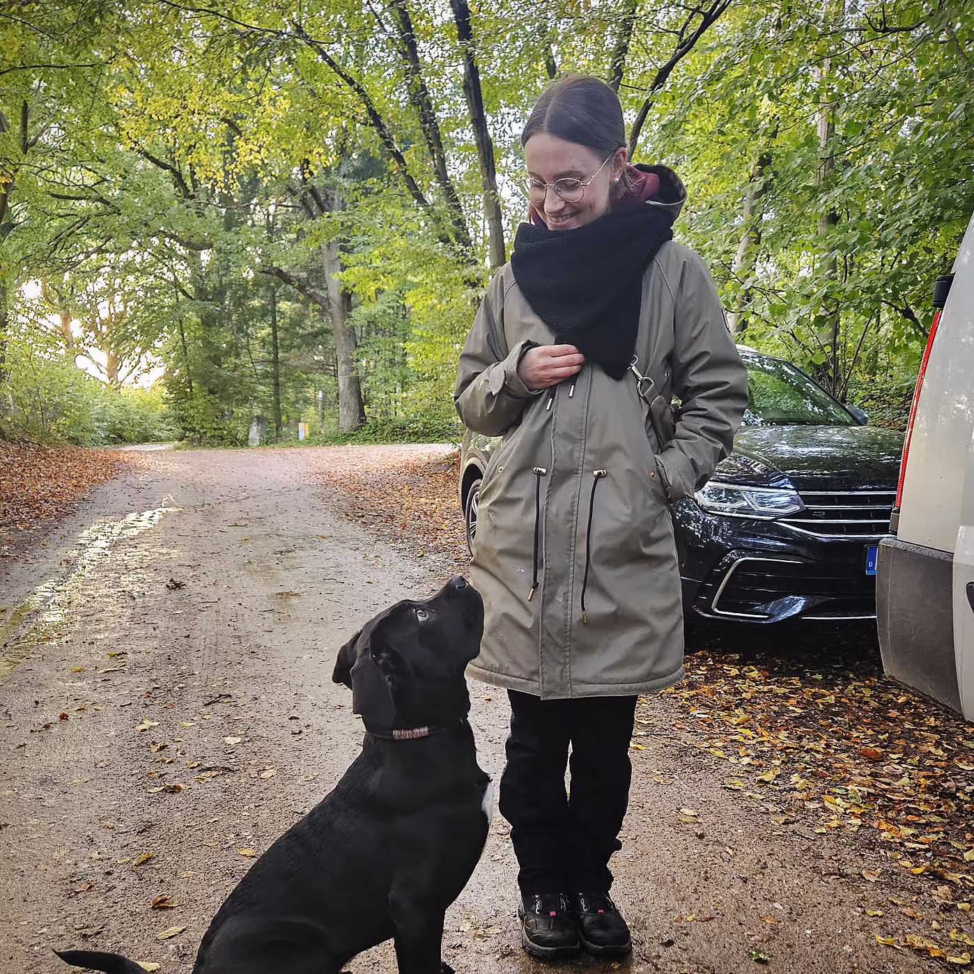 Frau mit Hund beim Einzeltraining