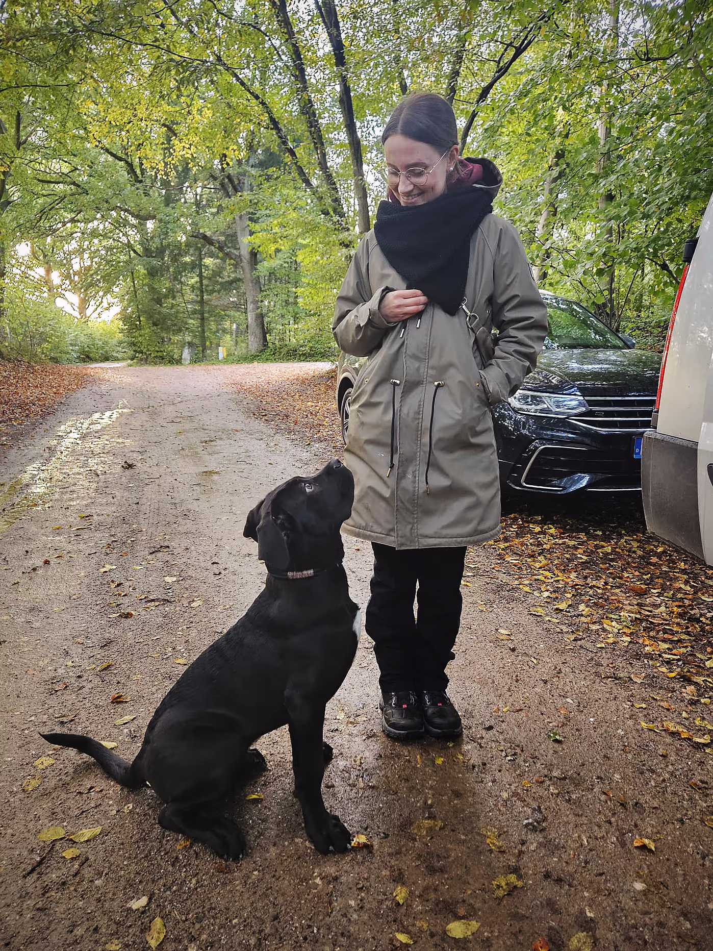 Frau mit Hund beim Einzeltraining